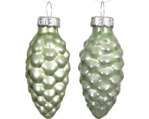 Dve vianočné gule v tvare šišky