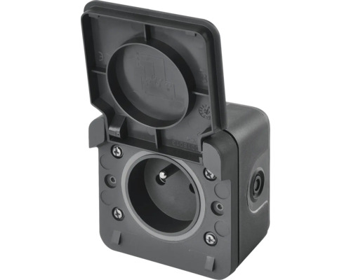 Vonkajšia zásuvka s výklopným vekom pre vonkajšie použitie