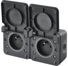 Dvojitá zásuvka pre vonkajšie použitie s výklopným vekom