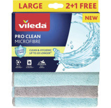 Vileda Pro Clean handričky z mikrovlákna, veľké balenie, 2+1 zdarma