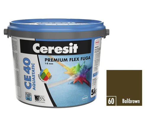 Ceresit CE 40 Aquastatic Premium Flex Fuga 1-8 mm vo vedre, farba Balibrown