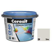 Ceresit Premium Flex škárovacia hmota CE 40 Aquastatic vo vedre, farba strieborná