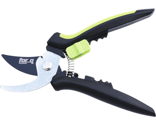 Záhradné nožnice s pružinovým mechanizmom a logom for_q