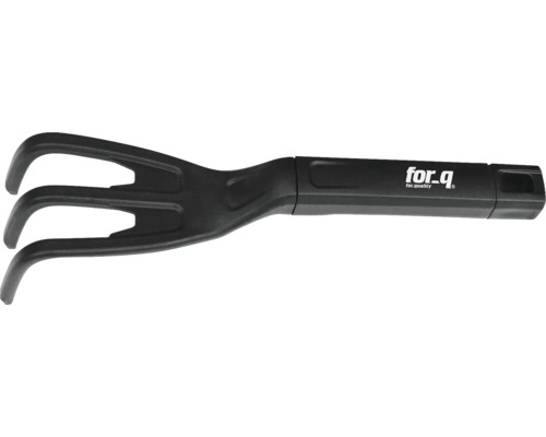 Záhradný kultivátor s tromi hrotmi a logom for_q