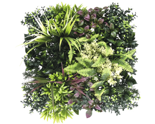 Panel na stenu Umelá rastlina Thallo 38x38cm Stena z umelých rastlín s rôznymi umelými rastlinami