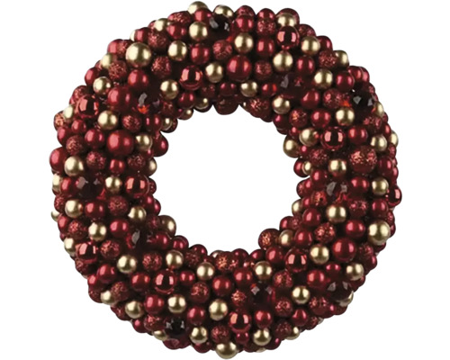 Dekoratívny vianočný veniec s guľami