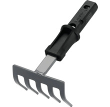 Malý záhradný kultivátor s piatimi hrotmi a plastovou rukoväťou