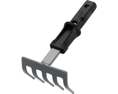 Malý záhradný kultivátor s piatimi hrotmi a plastovou rukoväťou