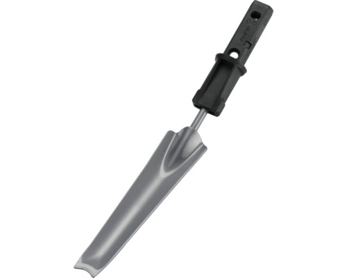 Kovová sadzačka s čiernou rukoväťou