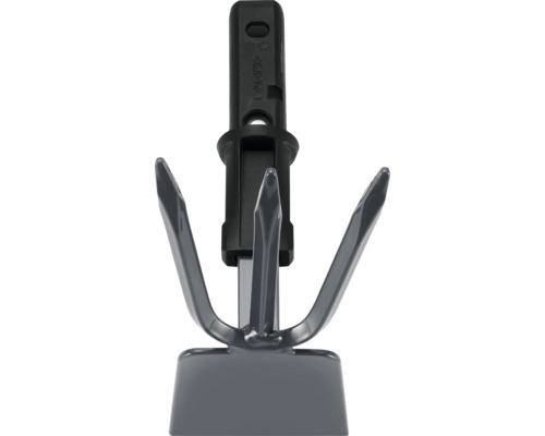 Zemná kotva z kovu s tromi hrotmi a plastovou rukoväťou