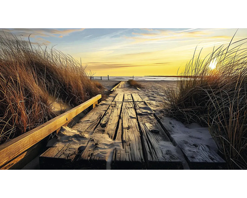 Obraz Decopanel ART-M 100 x 70 cm Drevený chodník cez duny na pláž pri západe slnka