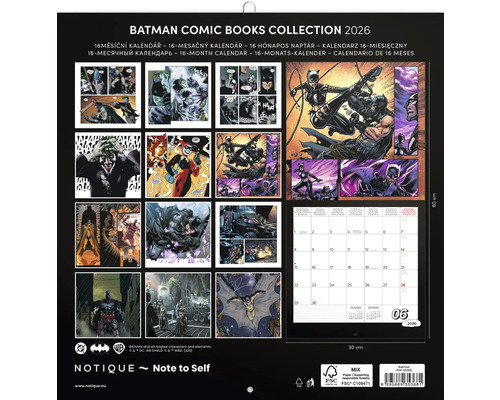 Kalendár Batman Comic Books Collection na rok 2026