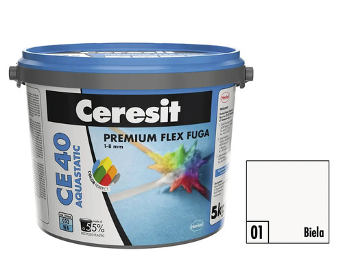 Ceresit CE 40 Aquastatic Premium Flex škárovacia hmota 1-8 mm vedro