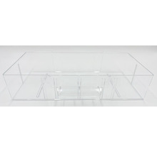 Priehľadné akvárium z akrylového skla s vnútornými filtrami