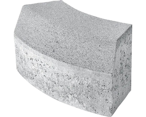 Betónový obrubník cestný oblúk R=5 m vonkajší Sivá zakrivená dlažobná kocka