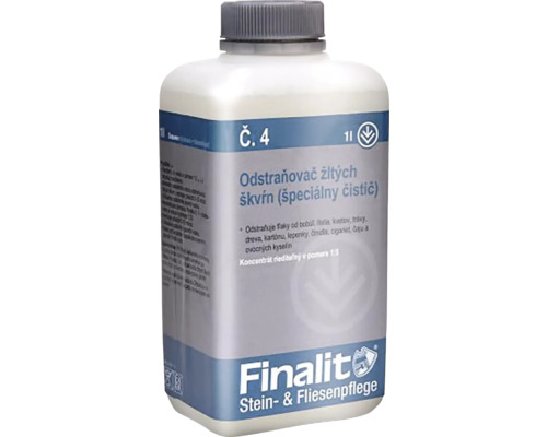 Finalit č. 4 - Odstraňovač žltých škvŕn Finalit Odstraňovač žltých škvŕn na kameň a dlaždice, špeciálny čistič na odstránenie škvŕn.