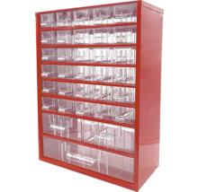 Dielenská skrinka s priehľadnými zásuvkami na uloženie drobných dielov