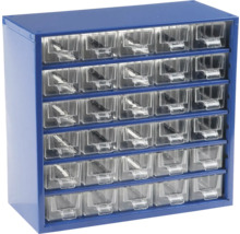 Zásuvková skriňa s priehľadnými zásuvkami na uloženie drobných dielov