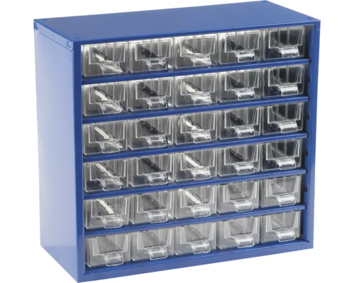 Zásuvková skriňa s priehľadnými zásuvkami na uloženie drobných dielov