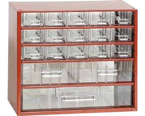 Zásuvková skrinka s priehľadnými zásuvkami na uskladnenie