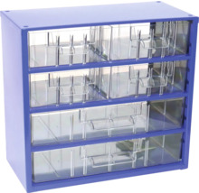 Zásuvkový box s priehľadnými zásuvkami na uskladnenie