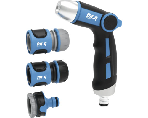 Záhradná striekacia pištoľ s hadicovými spojkami