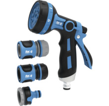 Záhradná striekacia pištoľ s rôznymi typmi prúdu a konektory