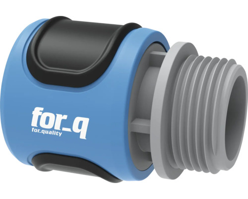 for_q Přechodová hadicová spojka 1/2"-3/4"AG For_q Logo Hadicová spojka so závitom