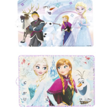 Dve prestierania Ľadové kráľovstvo s postavami Anna, Elsa, Olaf, Kristoff a sob Sven