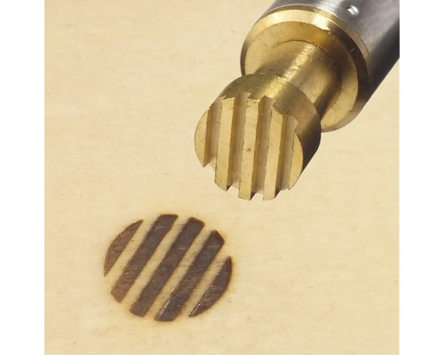 Vypaľovacia pečiatka s pruhovaným vzorom