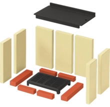 Súprava výmurovky ohniska s grilovacou mriežkou, kameňmi ohniska a odkláňacou doskou