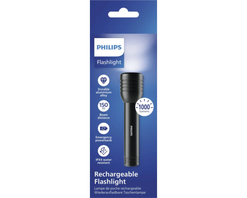 Svietidlo Philips z hliníkovej zliatiny, dosah 150 metrov, 1000 lúmenov, vodeodolnosť IPX4