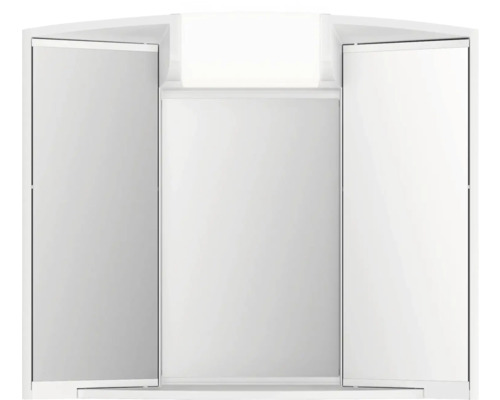 Zrkadlová skrinka s osvetlením Jokey Angy Biela zrkadlová skrinka s tromi dvierkami do kúpeľne