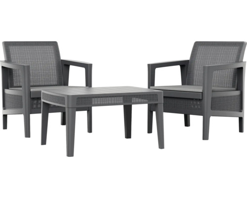 Záhradný nábytok s dvomi kreslami a stolom