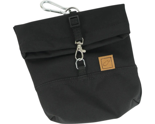 Čierny sáčok na psie maškrty s karabínou