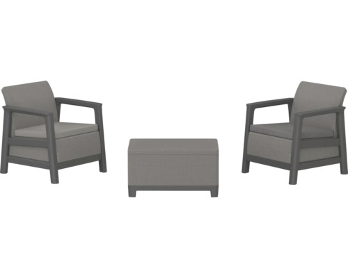 Sada záhradného nábytku s dvomi kreslami a stolom