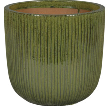 Keramická kvetinová nádoba s drážkovaným vzorom