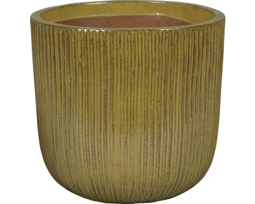 Keramický kvetináč s ryhovaným povrchom