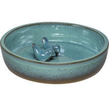 Keramické napájadlo pre vtáky s dvoma vtáčími figúrkami