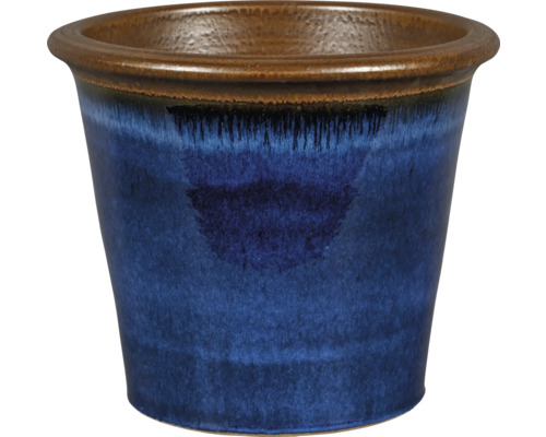 Modrý keramický kvetináč