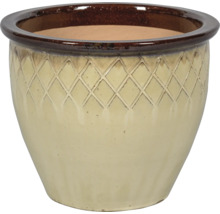 Keramická kvetinová nádoba s kosoštvorcovým vzorom