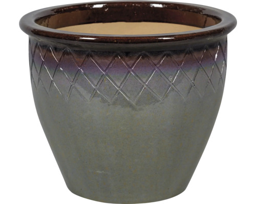 Keramický kvetináč s kosoštvorcovým vzorom