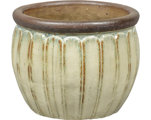 Keramický kvetináč s rebrovanou textúrou