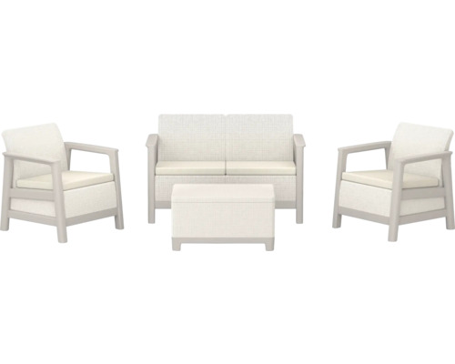 Súprava záhradného nábytku s kreslom, dvojmiestnou pohovkou a stoličkou