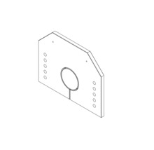 Technický nákres montážnej dosky s otvormi