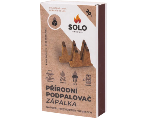 Balenie podpaľovačov Solo s podpaľovačmi z drevitej vlny pre krby, kachle, grily a kotly