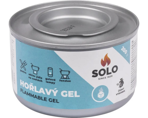 Horľavý gél v kovovej plechovke