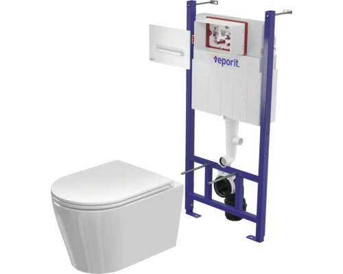 Závesné WC s splachovacou nádržou a montážnym rámom