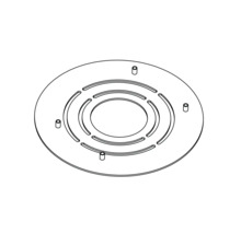 Kruhová krycia doska s výrezmi a montážnymi skrutkami