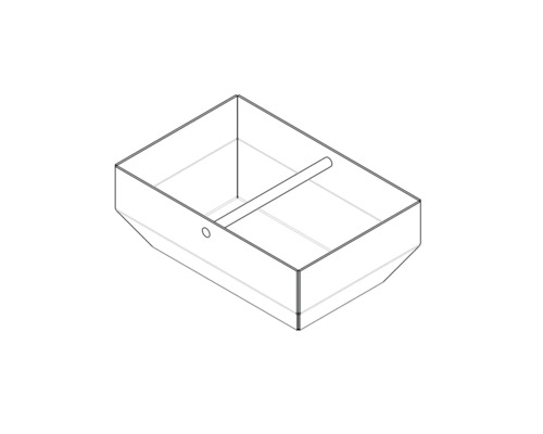 Obdĺžnikový kvetináč s otvorom a tyčou